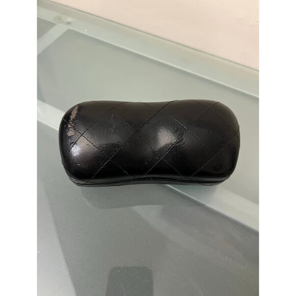 Chanel designer sunglasses hard case eyeglasses quilted black logo CC signature - Picture 2 of 4